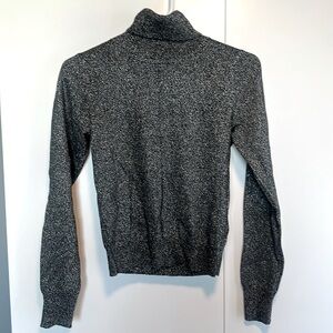 Abercrombie and fitch turtleneck metallic shimmer shiny grey sweater